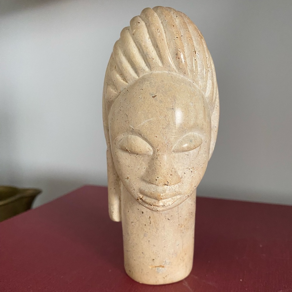 Vintage Hand-carved African Sandstone Statue
